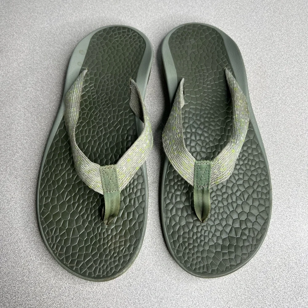 CHACO Gray Green Thongs Slides Sandals Flats Casual Shoes sz 13